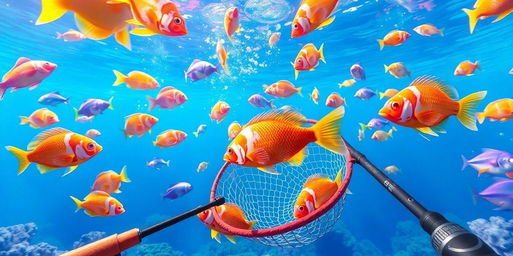 捕魚遊戲的色彩繽紛水下場景